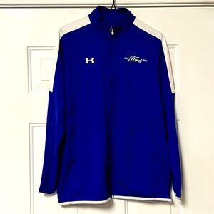 Under Armour Ford Motor Co Blue White Auto Embroidered Full Zip Loose Jacket M